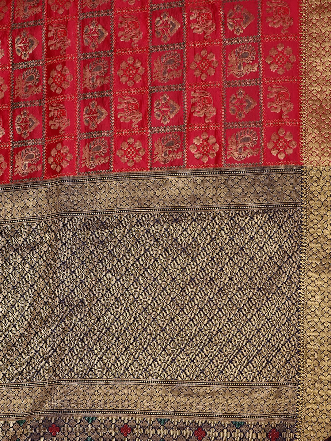 Gharchola Banarasi saree with Meenakari Peacock Motif