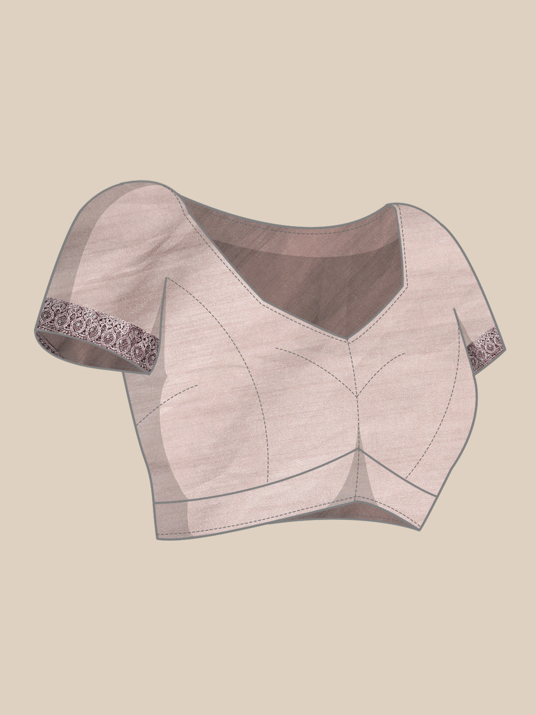 Mauve Sequences Embellished Net Summer Saree With Cutwork Border