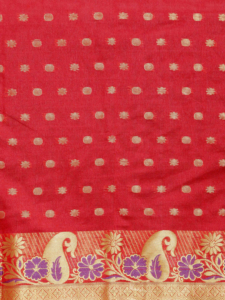 Banarasi Chanderi Silk Saree with Zari Meenakari Weaving