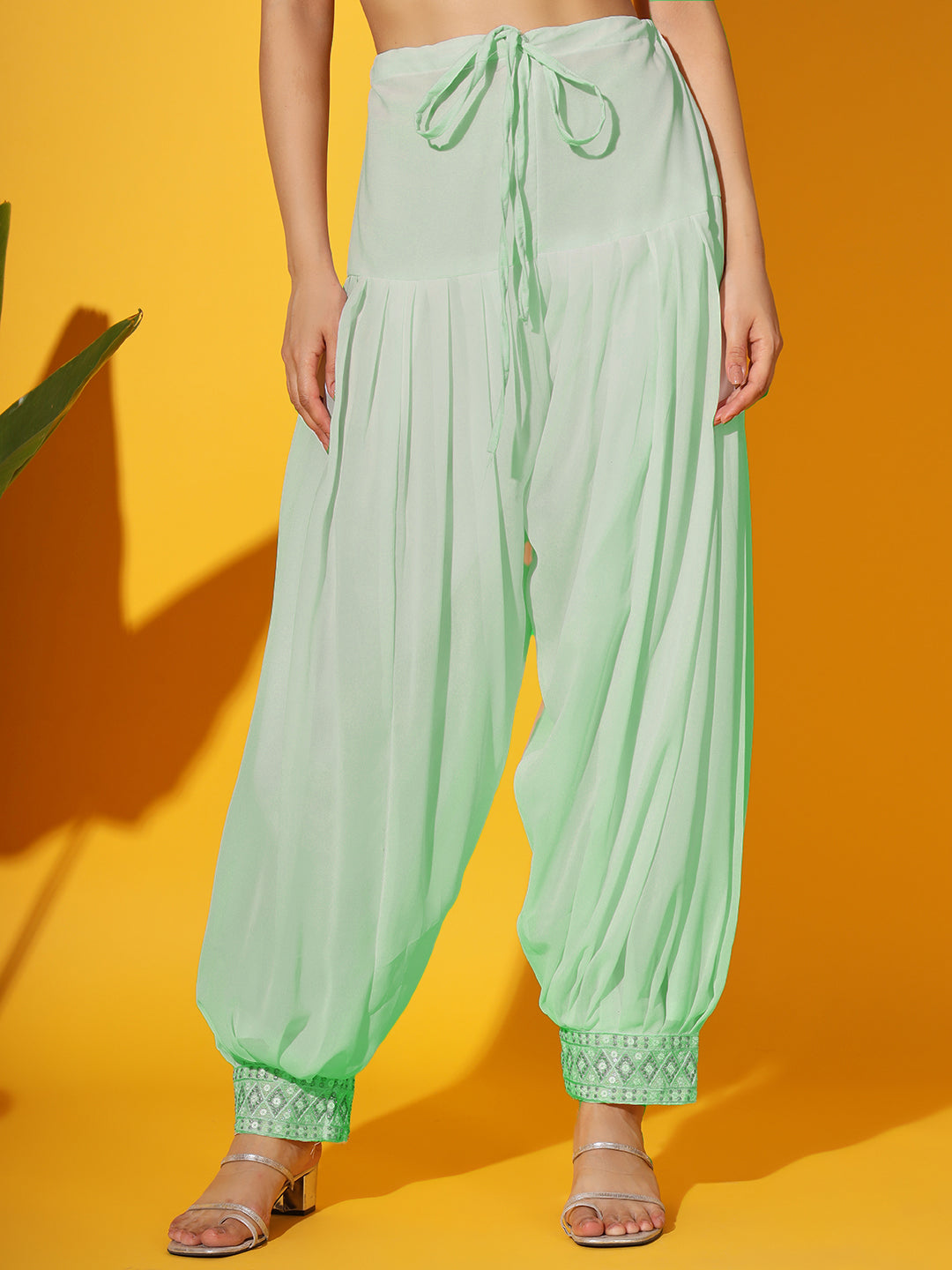 Peplum Resham Zari Embroidered Kurta Set & Embellished Afghan Salwar