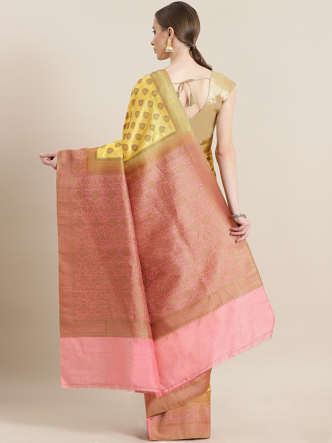 Banarasi Jute Cotton Silk Colorblocked saree