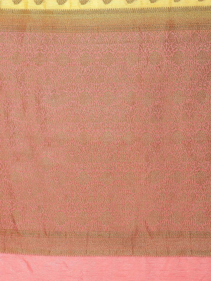 Banarasi Jute Cotton Silk Colorblocked saree