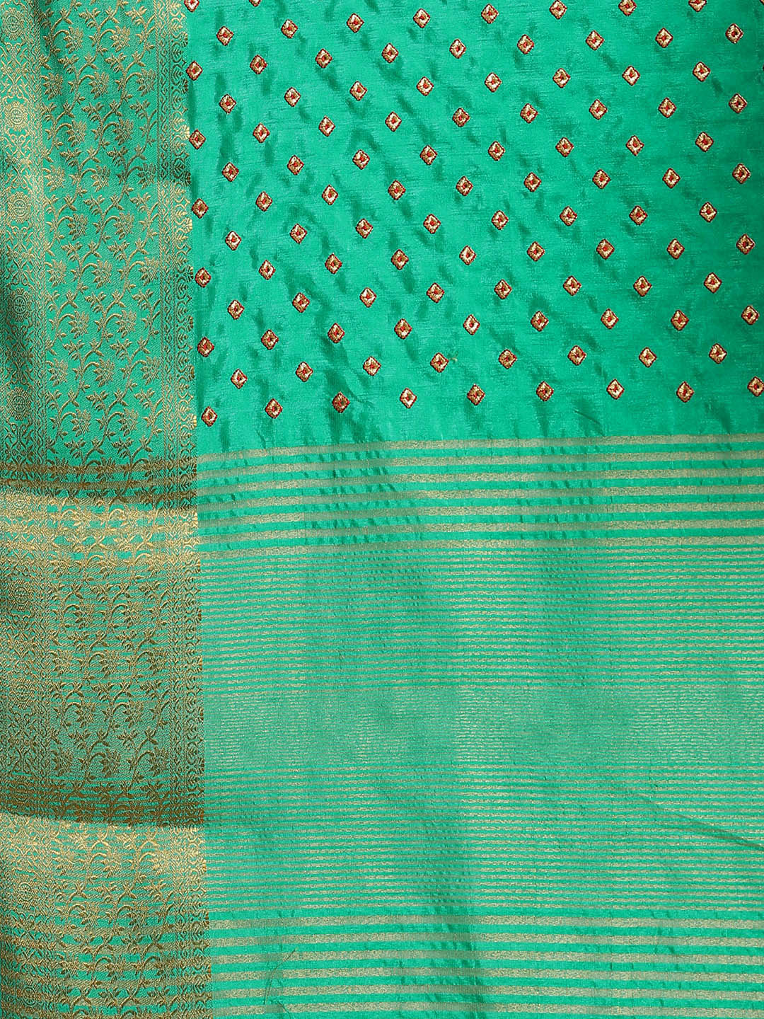 Handloom Raw Silk Saree with Zari Embroidery intricate Butas & Gold Zari Woven Border