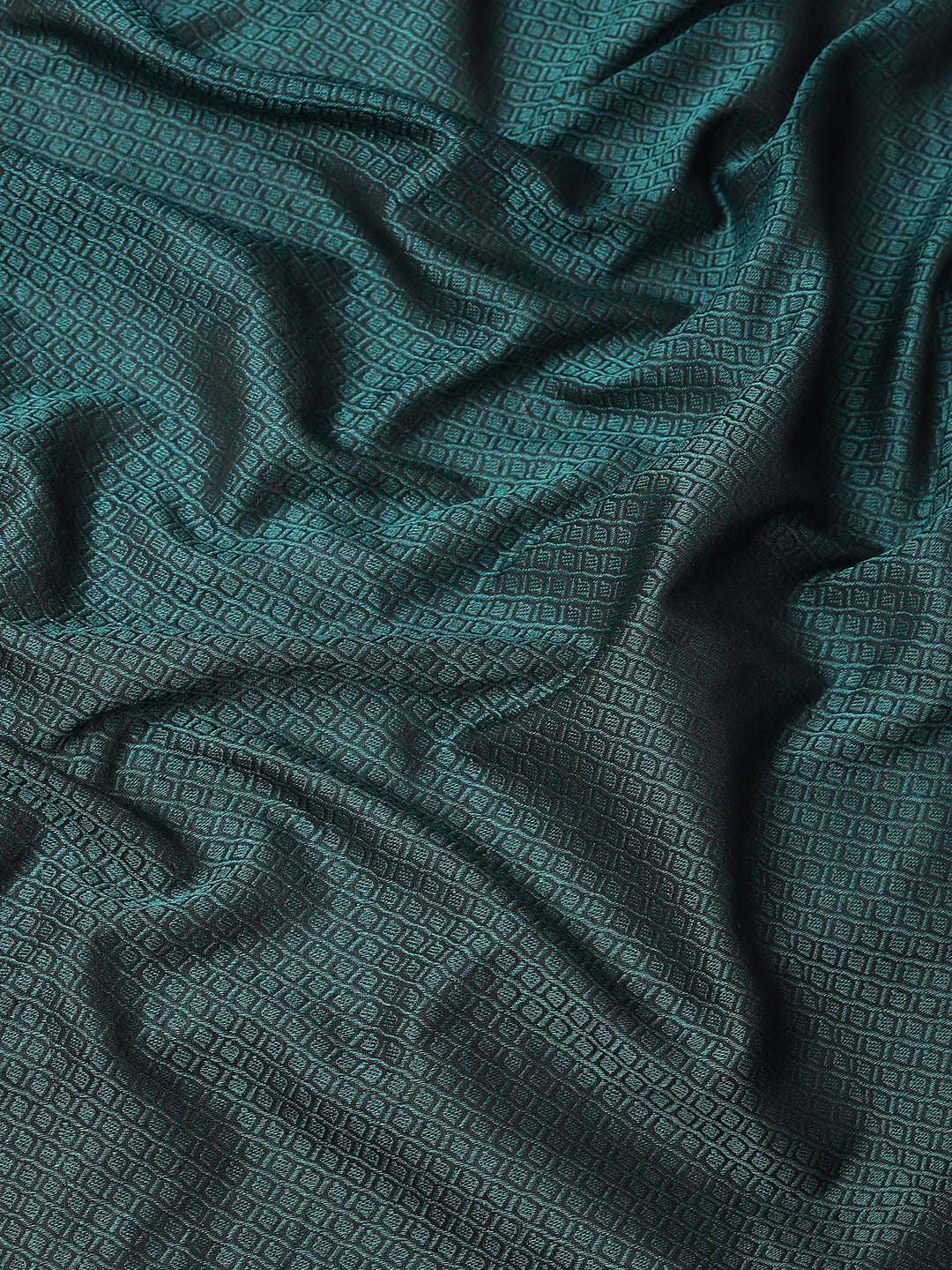 Teal Resham Woven Jamdani Saree Embellished with Contrast Border
