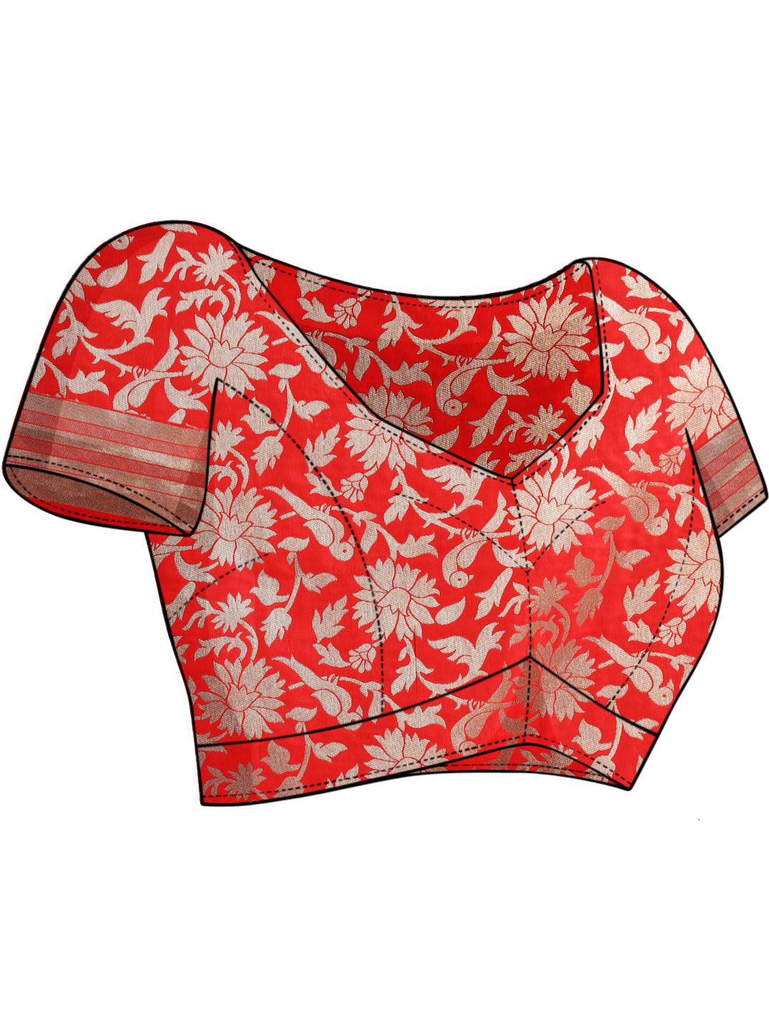 Bright Traditional Banarasi Saree with Bold Zari Peacock Motifs