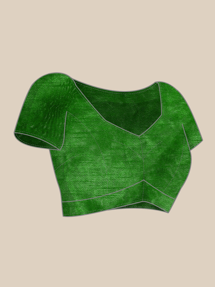 Green Tie & Dye Prints & Gota Patti, Resham Embroidered Saree