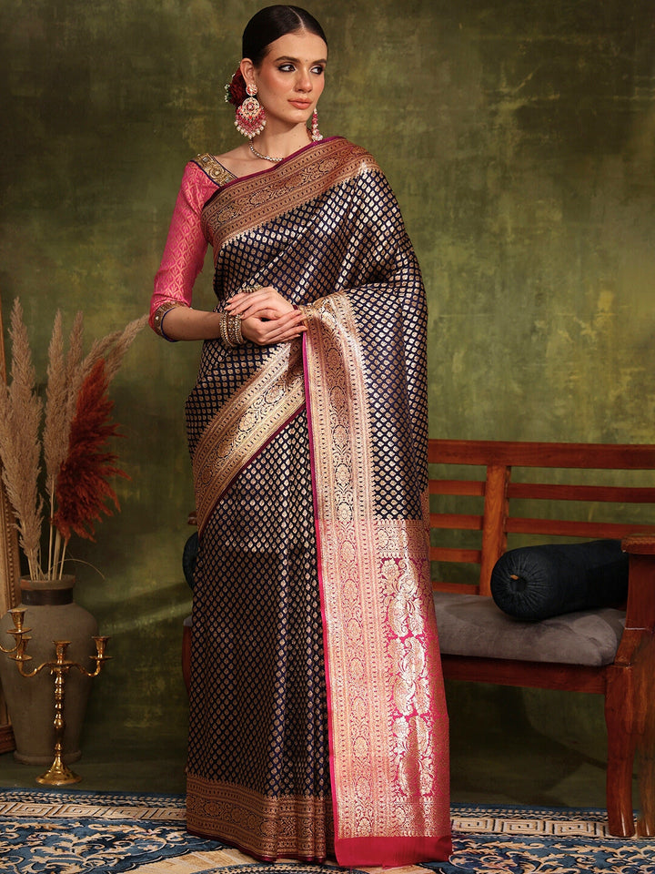 Traditional Handloom Banarasi saree with Intricate Zari Weaving