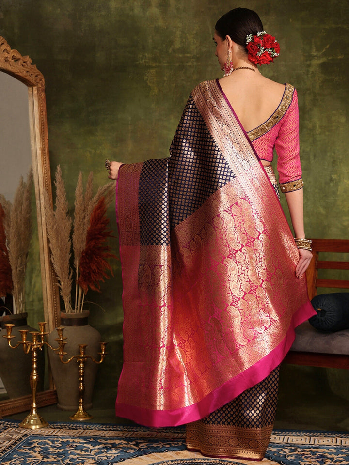 Traditional Handloom Banarasi saree with Intricate Zari Weaving