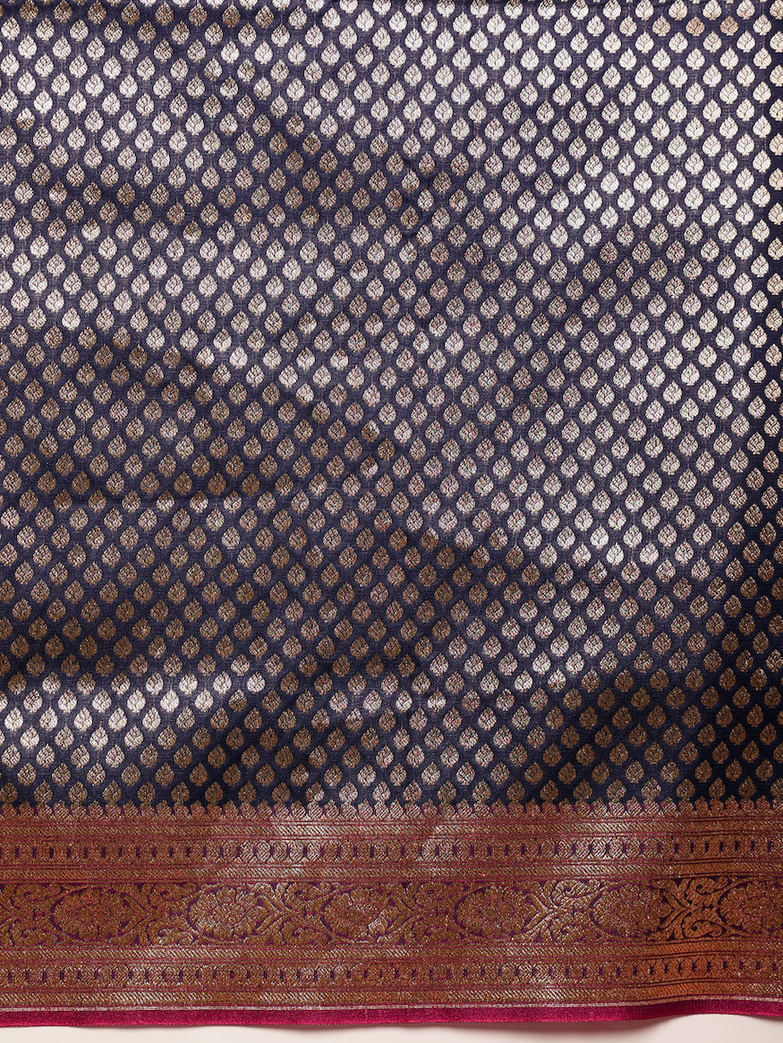 Traditional Handloom Banarasi saree with Intricate Zari Weaving