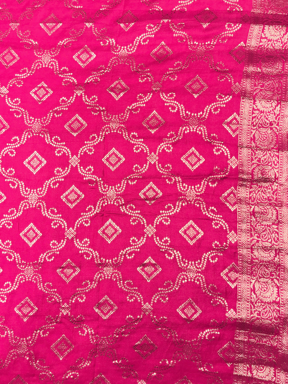 Chhaba 555 Banarasi Handloom Weaving Kurta Set with Zardozi Embroidered Neckline & Rose Motifs