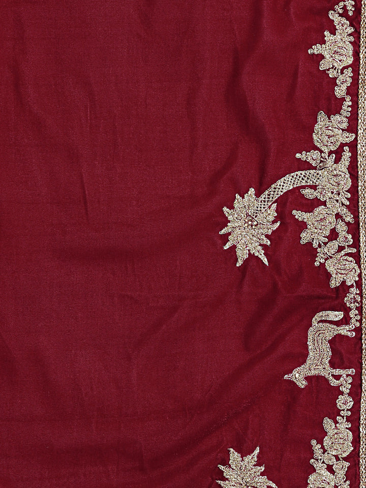 Crystal Embellished Anarkali with Rich Velvet dupatta