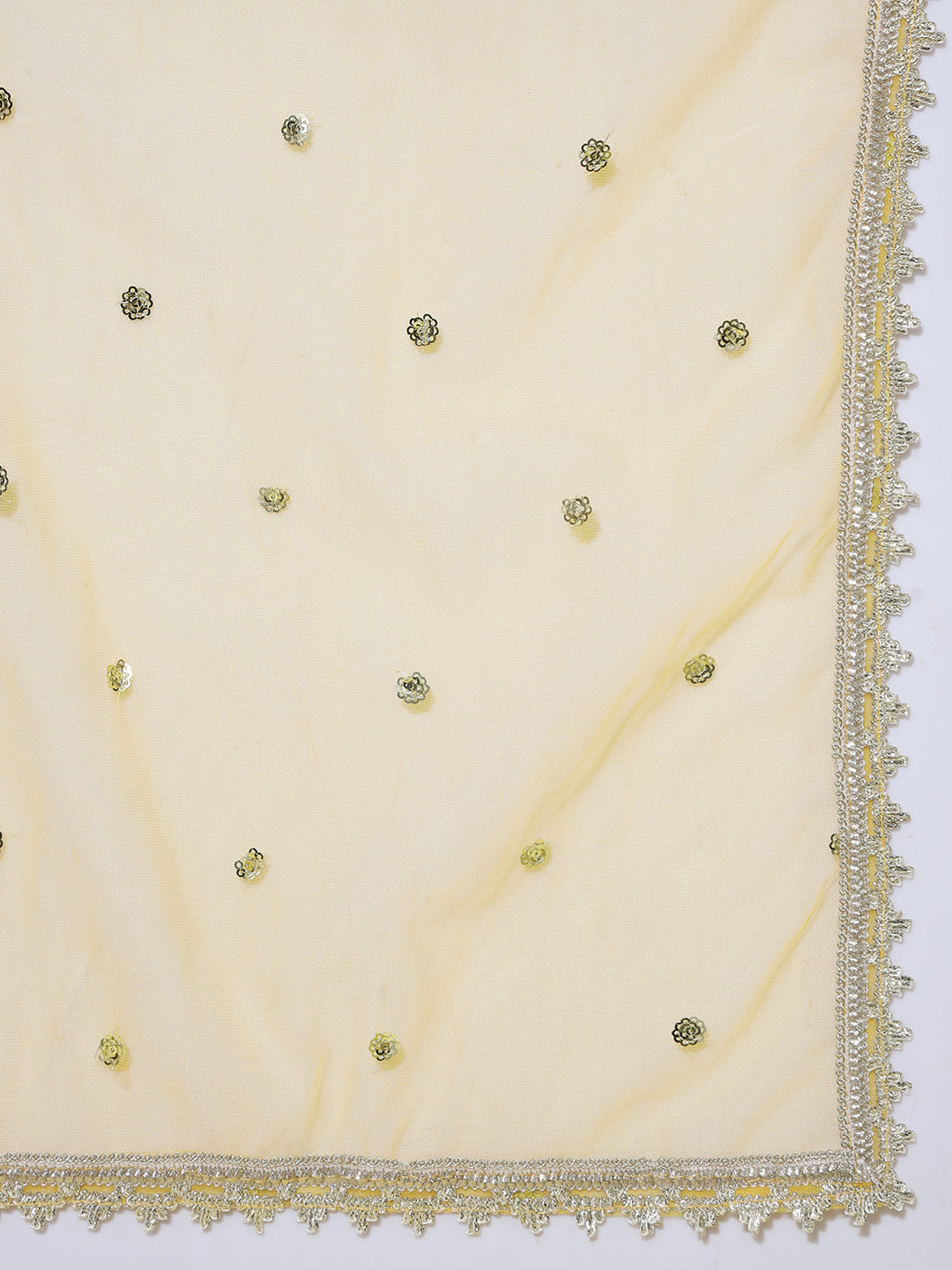 Sequin & Mirror Embellished Crop-top Pleated Lehenga Choli Dupatta Set