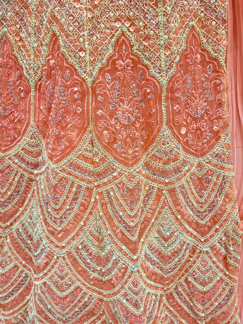 Sequin & Resham Embroidered Indo-Western Kalidar Kurta Set with Accordian Pleat Skirt