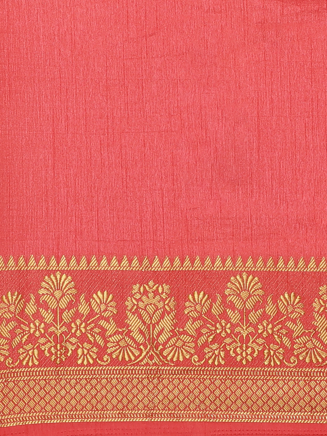 Traditional Banarasi Saree with Zari Woven Floral Border