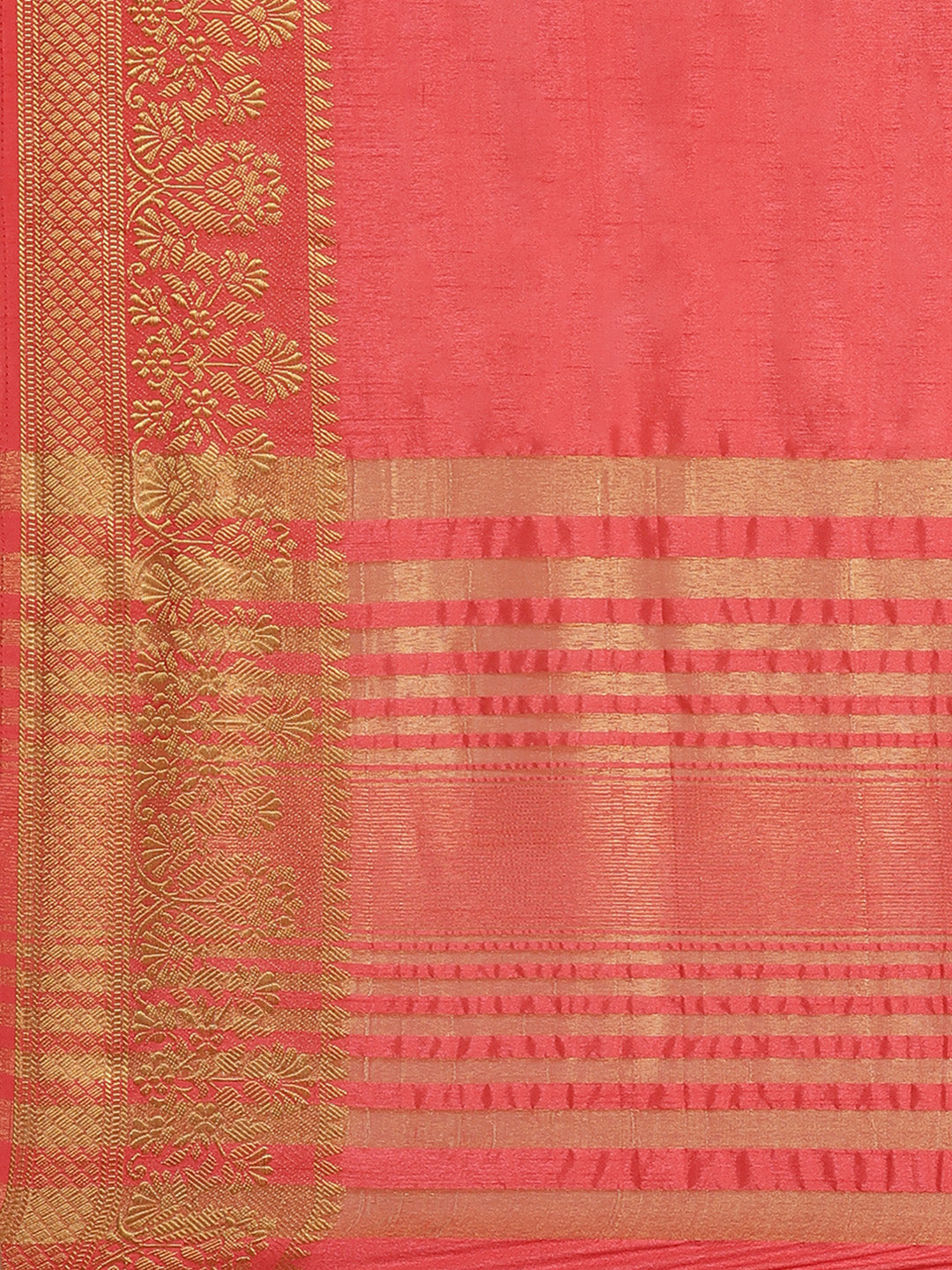 Traditional Banarasi Saree with Zari Woven Floral Border
