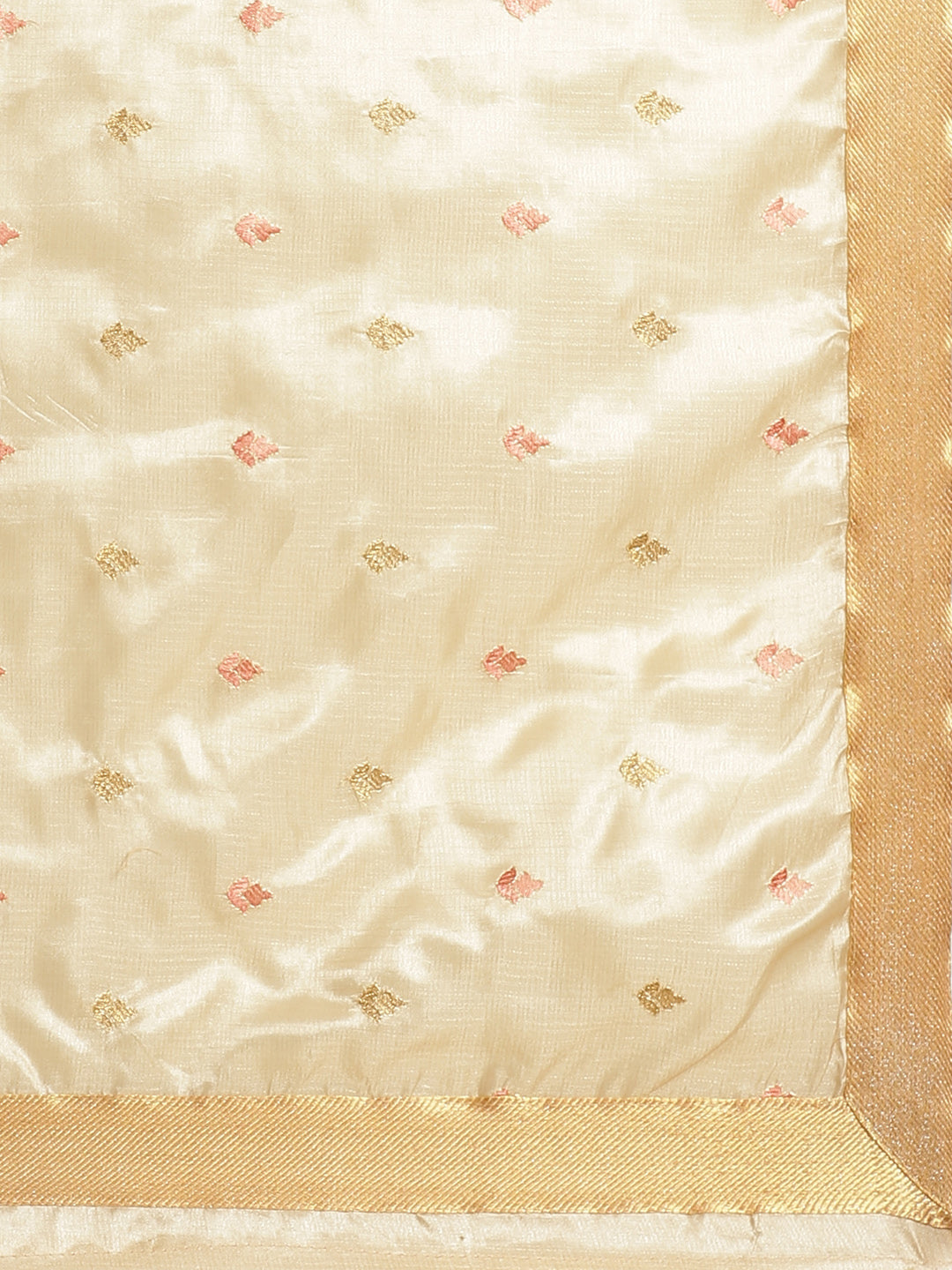 Tussar Handloom Banarasi Saree with Contrast Border & Resham Floral Embroidery