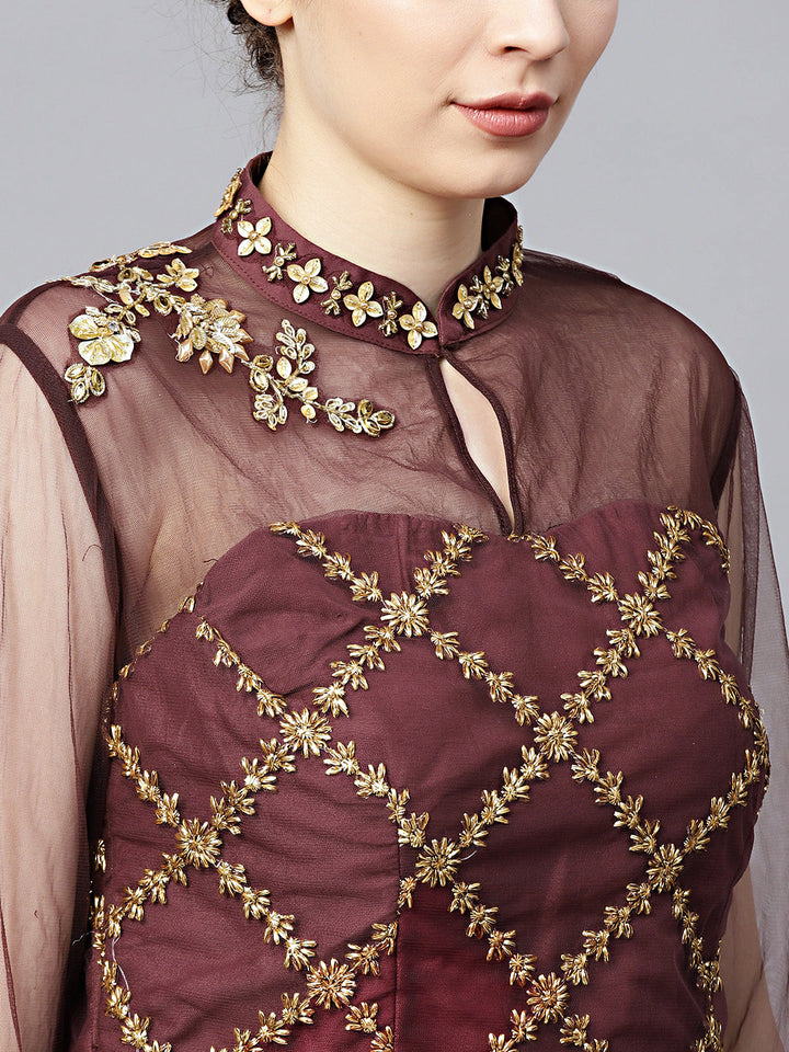 Kurta Sharara Set with Zari, Sequence, Pearl Embroidery