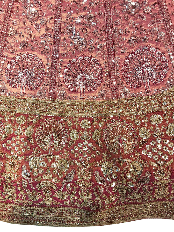 Bridal Heavy Embroidered Lehenga Choli Set with Net Dupatta