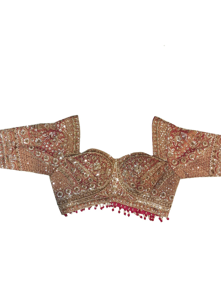 Bridal Heavy Embroidered Lehenga Choli Set with Net Dupatta