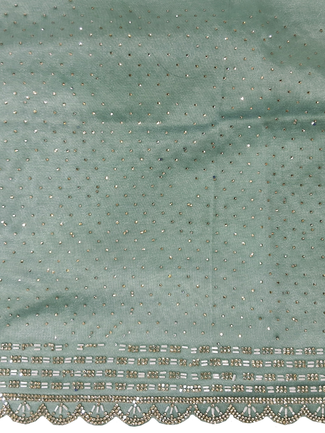 Powder blue Digital Printed Floral Saree with Sequin Embroidered Border