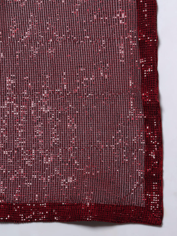 Cocktail Bling Flowy Embellished Saree with Allover Sequin Embroidery