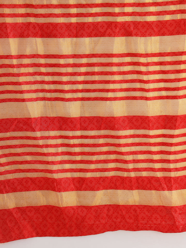 Colorblocked Banarasi Silk Saree with Zari Woven Paisley Motifs Border