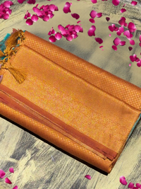 Mustard Zari Woven Geometric Saree with Tassel Pallu