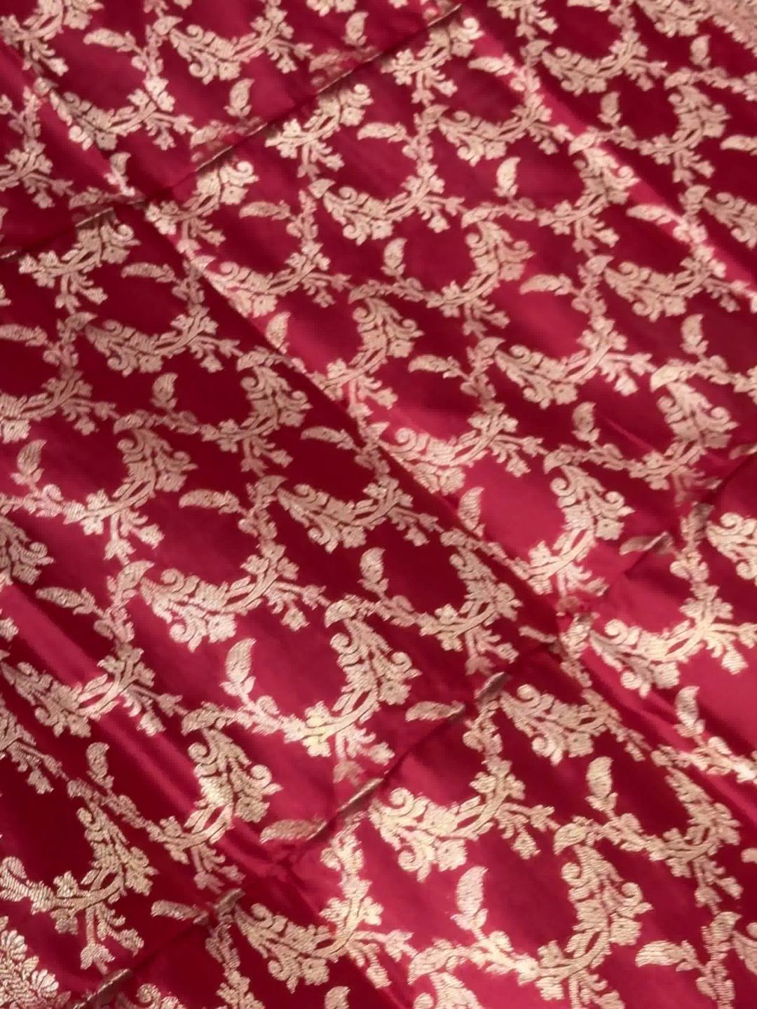 Red Zari Woven Booti Dress Material with Dupatta