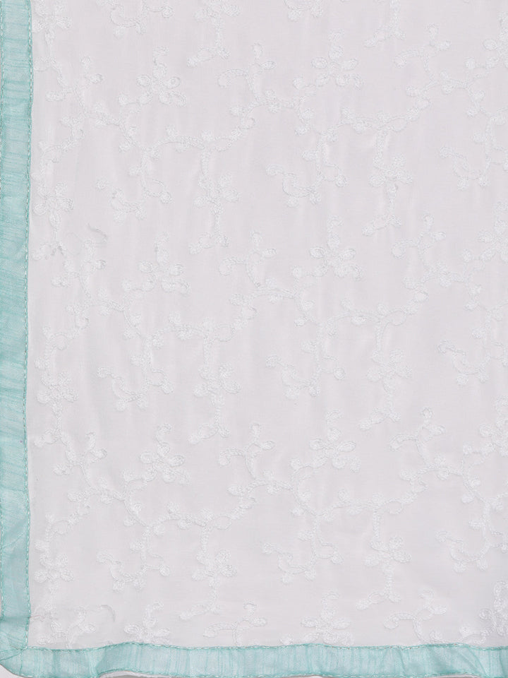 Chikankari Schiffli Sharara Suit with Chiffon Dupatta