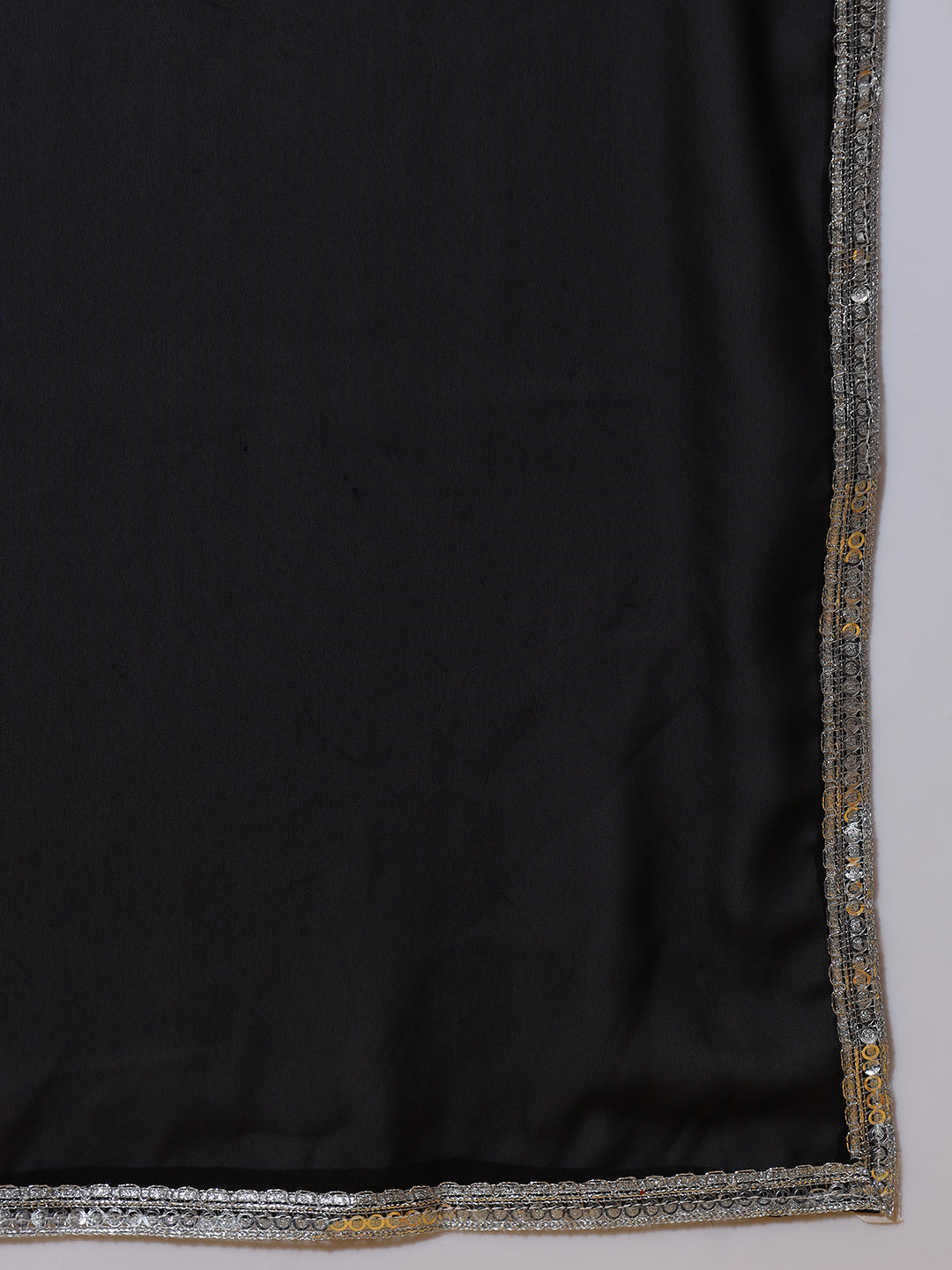 Black Multicolor Georgette Anarkali Gown with Crystal Embellishments