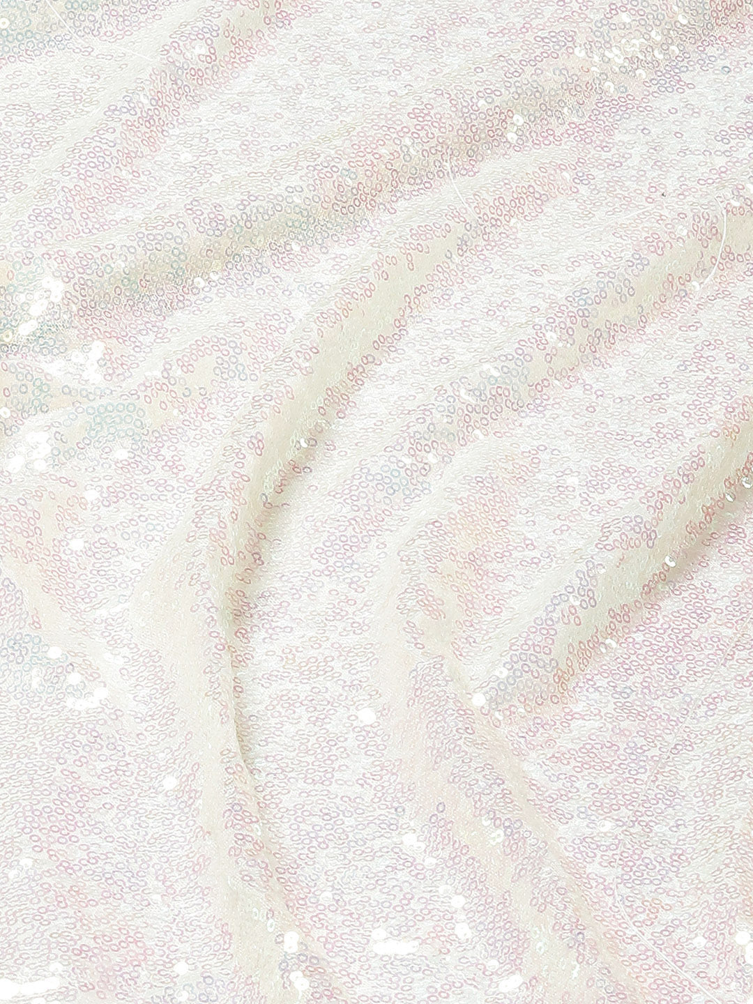 White Bling Metallic Sequin Embellished Cocktail Net Saree