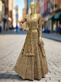 Golden Embellished Readymade Lehenga
