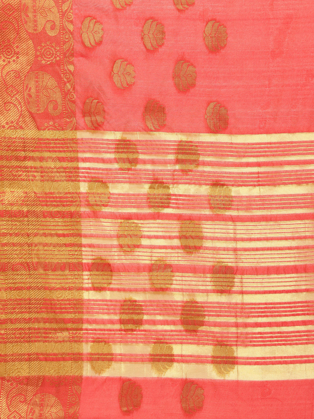 Chanderi Silk Banarasi Saree with Zari Paisley Floral Motifs