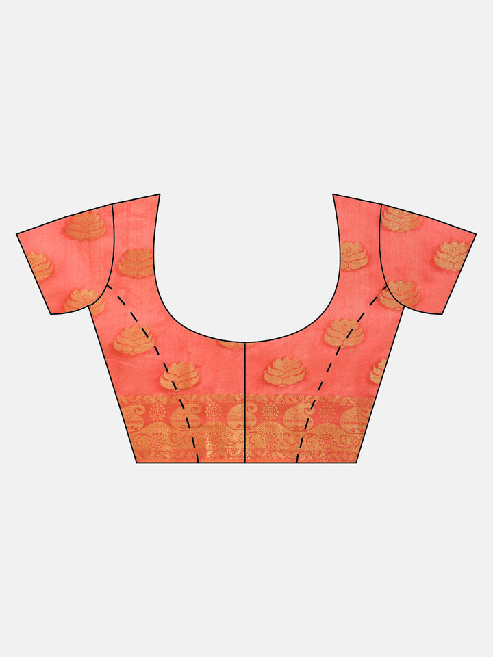 Chanderi Silk Banarasi Saree with Zari Paisley Floral Motifs