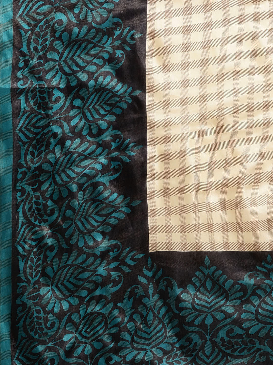Tribal Inspired Printed Bhagalpuri Saree with Animal, Human Figures
