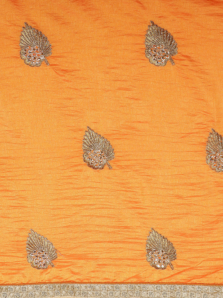 Satin Silk Saree with Zari Embroidery