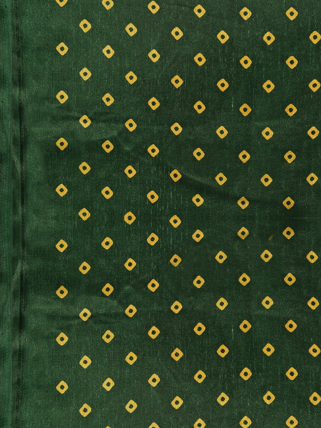 Peacock Motif Bandhani Satin Crepe Saree