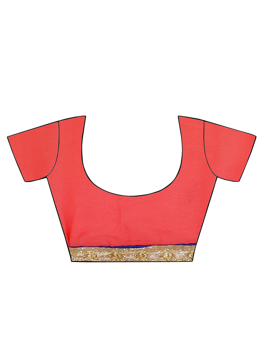 Red Ombre Embroidered Georgette Saree With Gold Zari Panelled Embroidery