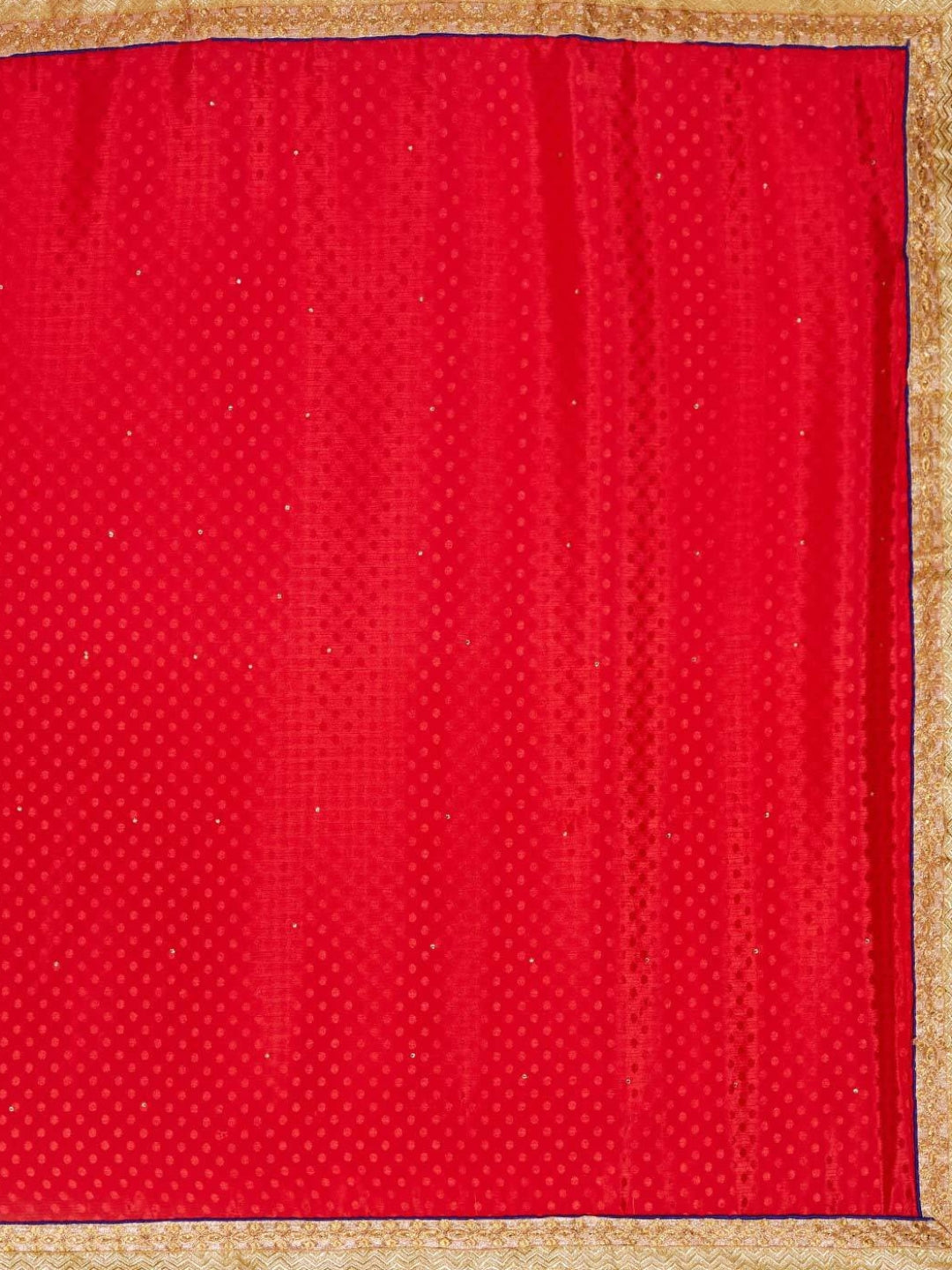 Red Ombre Embroidered Georgette Saree With Gold Zari Panelled Embroidery