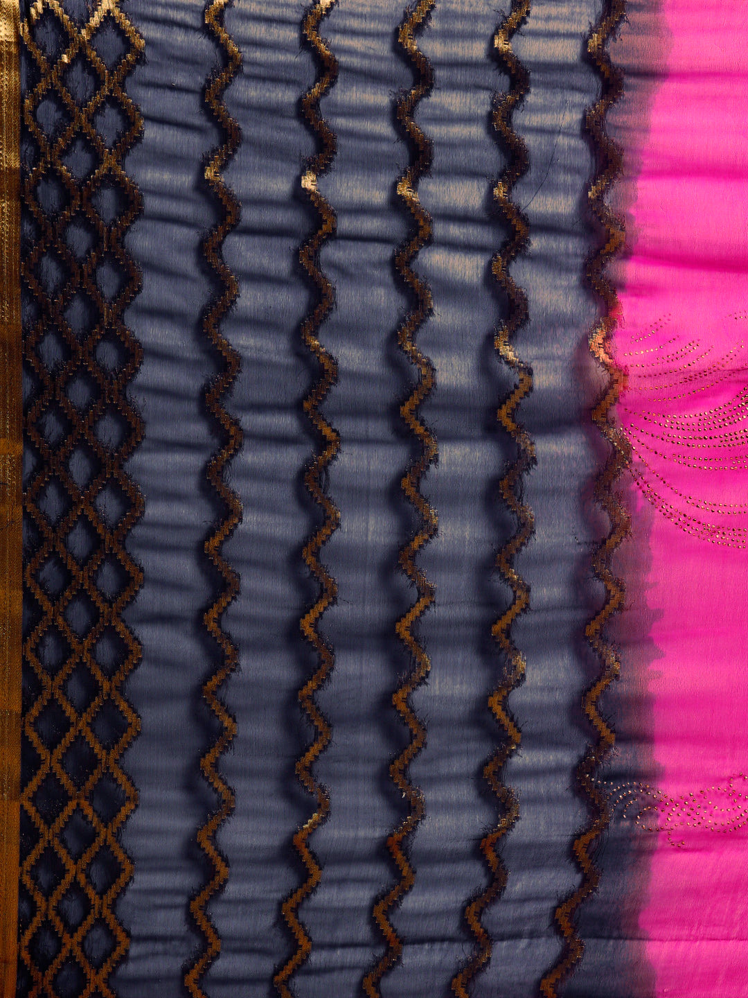 Mysore Georgette Ombre Hand-Dyed Saree with Mukaish Embellishments