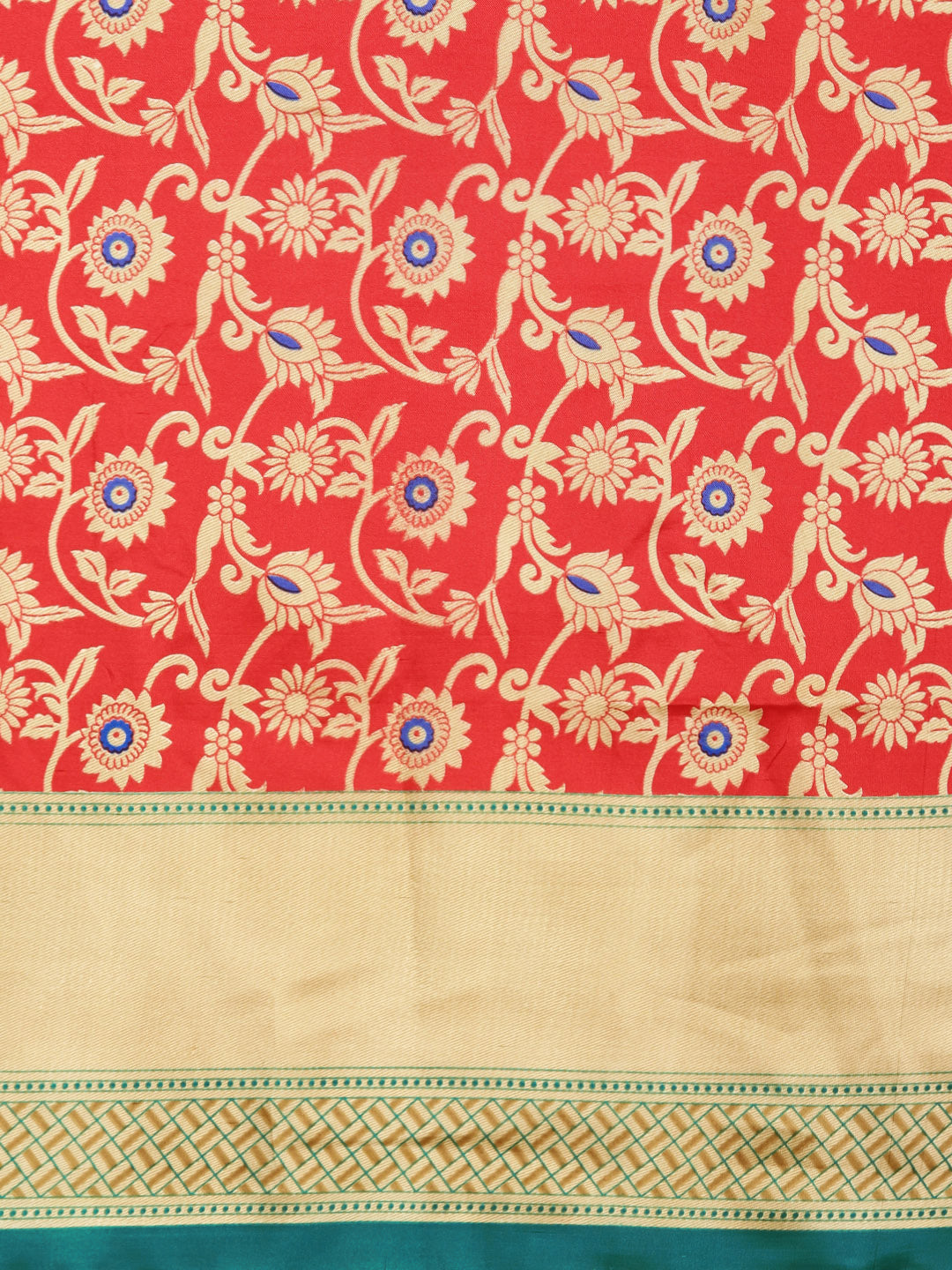 Patola Printed Half-&-half saree with Zari Meenakari floral pattern
