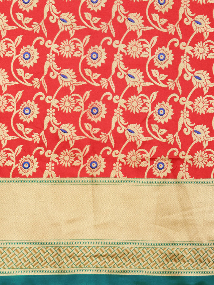 Patola Printed Half-&-half saree with Zari Meenakari floral pattern