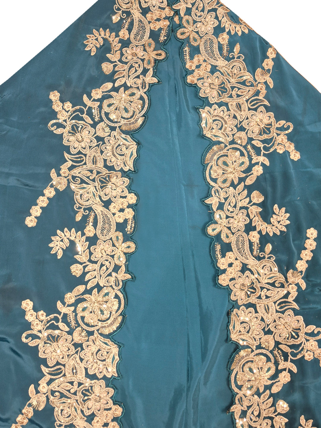 Zari Embroidery Indo-Western Set with Sequinned Shrug, Scalloping & Pleated Dhoti Skirt