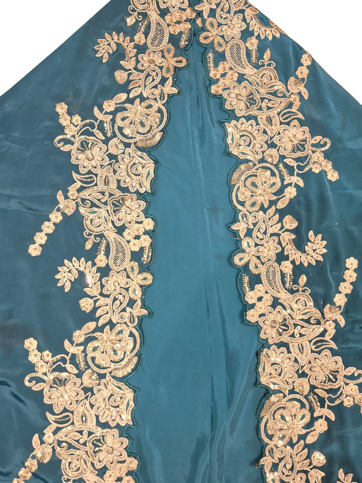 Zari Embroidery Indo-Western Set with Sequinned Shrug, Scalloping & Pleated Dhoti Skirt