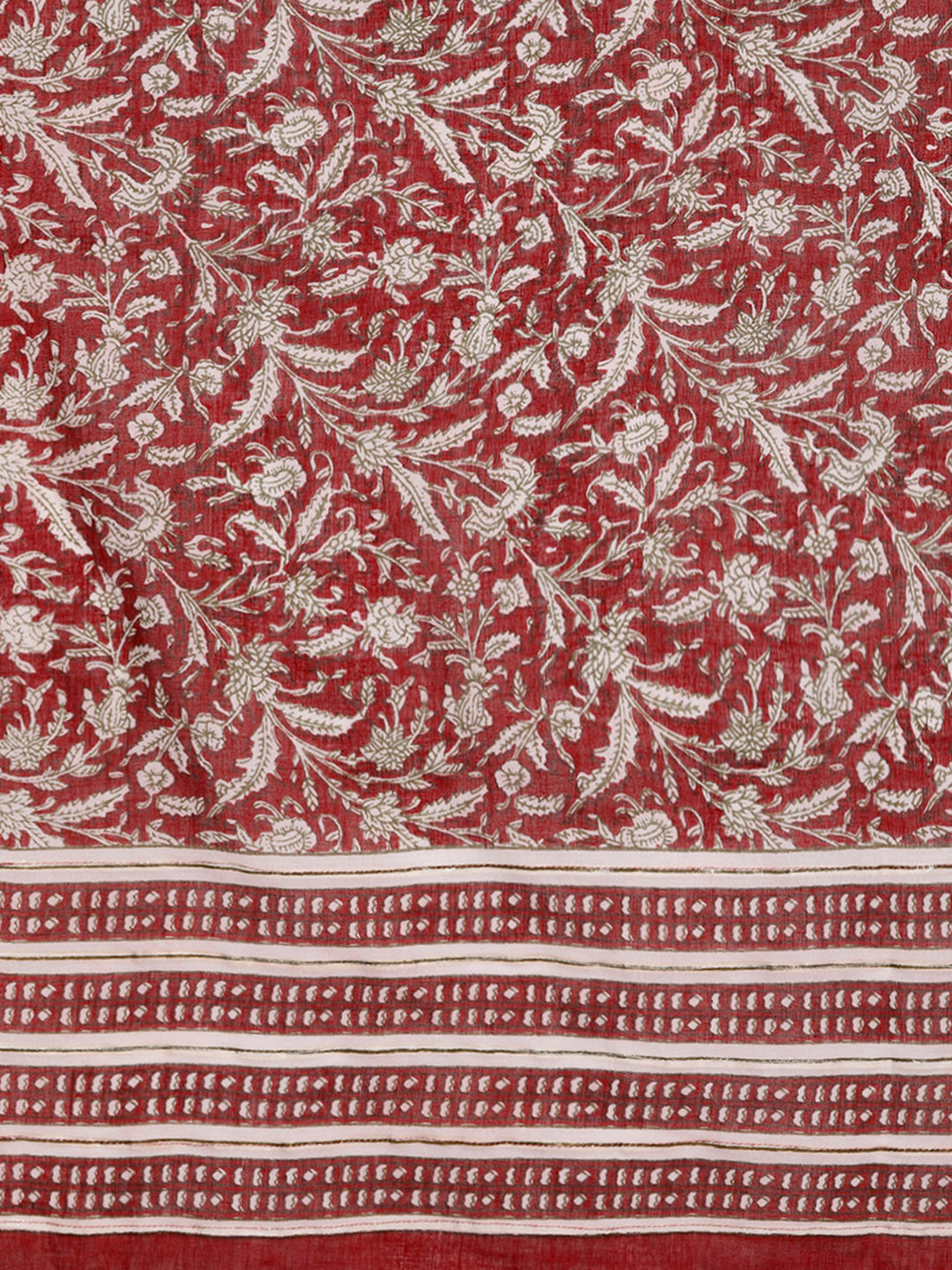 Maroon Pure Cotton Kalamkari Print Anarkali Kurta