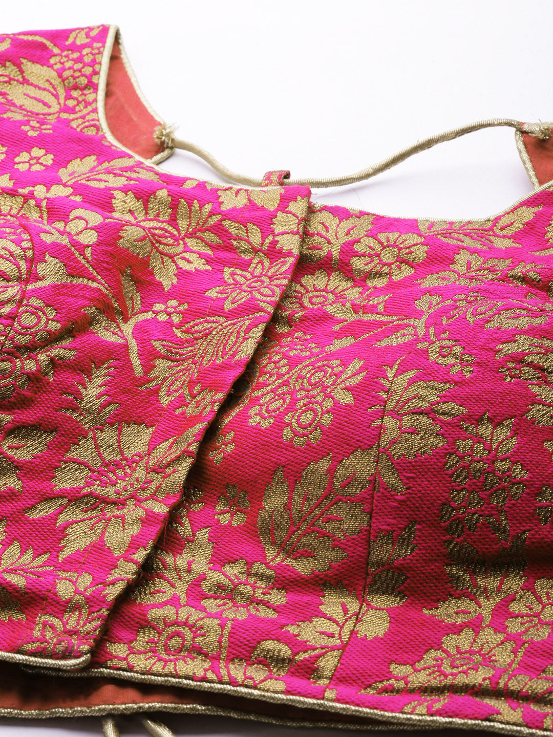 Semi Stitched Banarasi Brocade Silk Lehenga Choli with Zari & Resham Weaving,Tassels