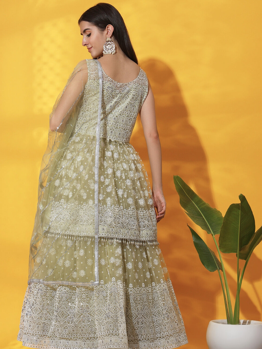 Pastel Tassled Peplum Kurta Gharara Set with Chikankari Embroidery