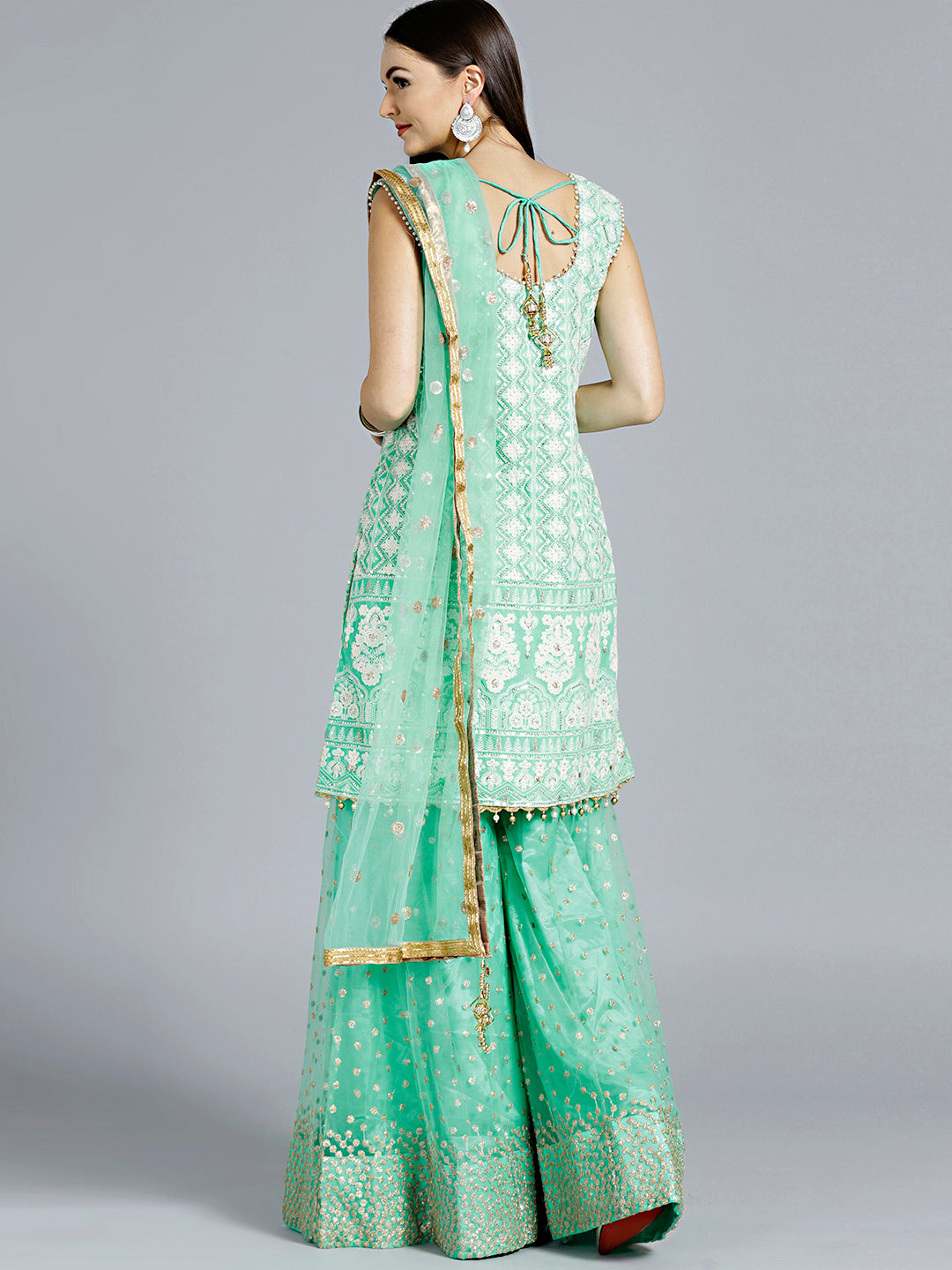Resham Chikankari Embroidered Sharara Kurta