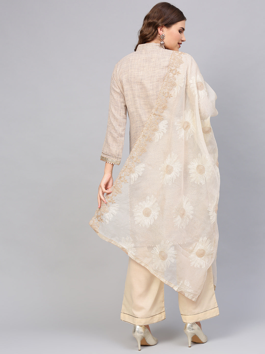 Cotton Dress Material with Resham Embroidered dupatta