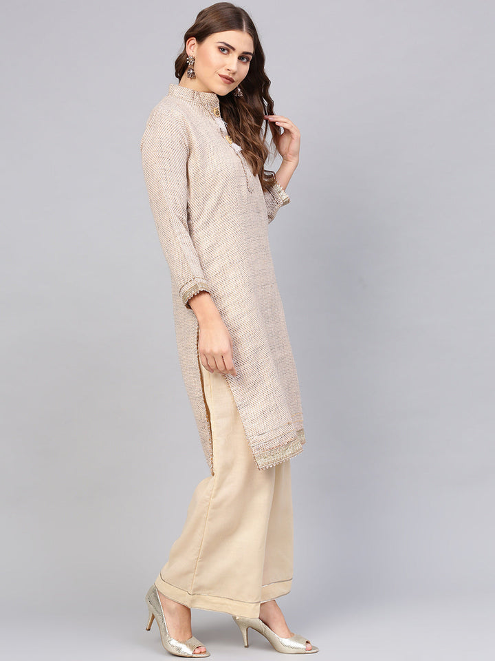 Cotton Dress Material with Resham Embroidered dupatta